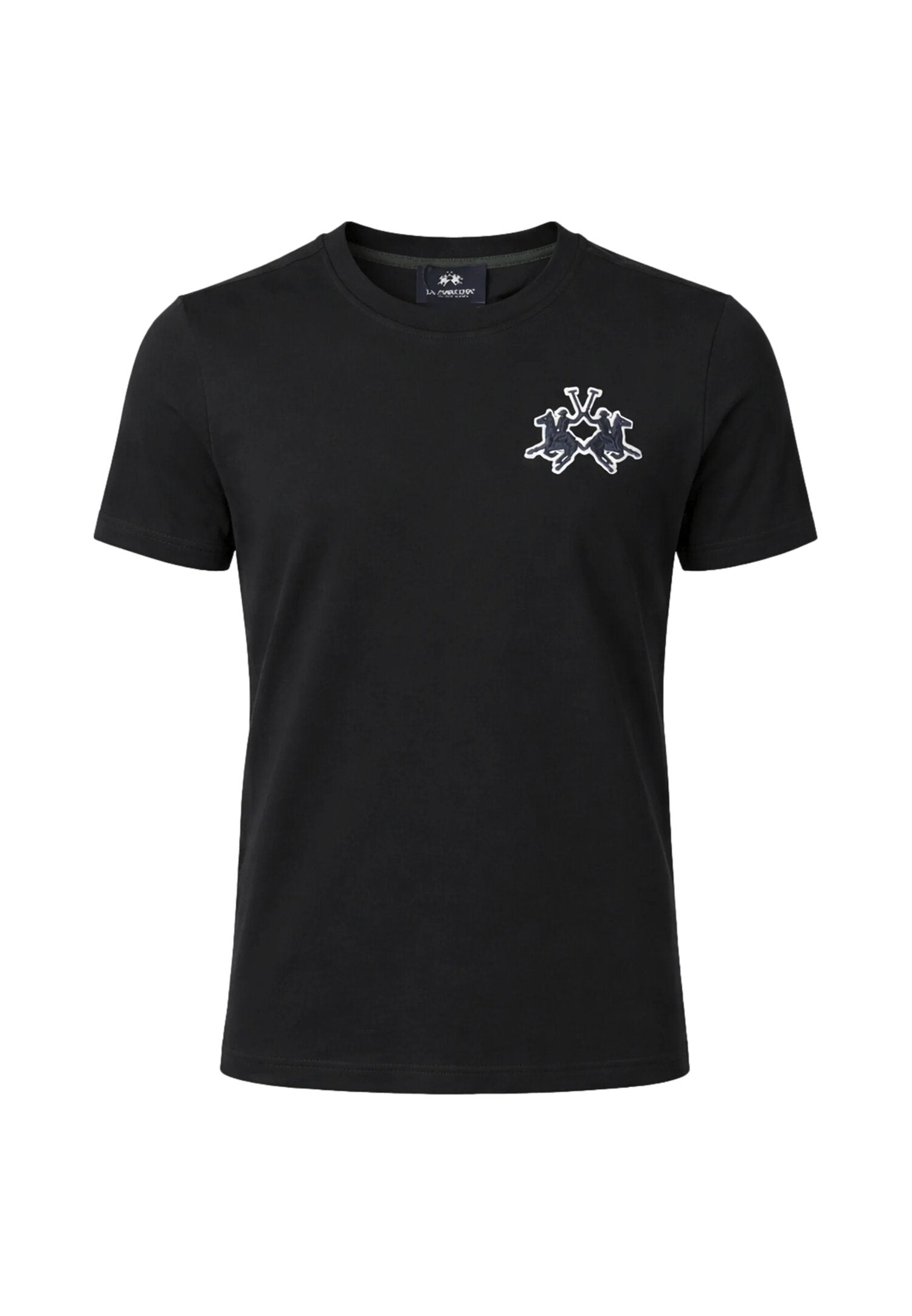 La Martina Completo Nero Con Logo Patch Bambino MAB0034_