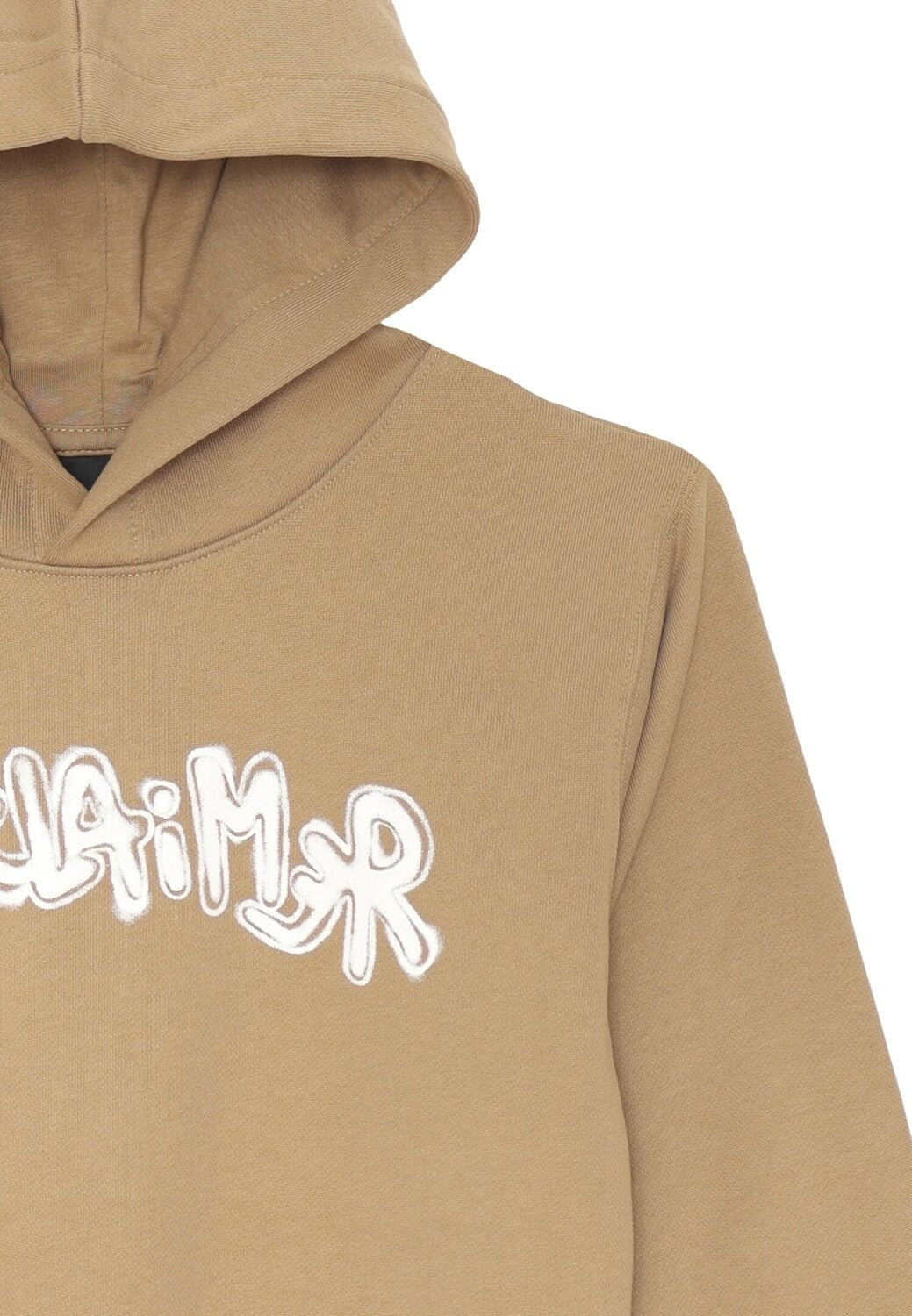 Disclaimer felpa con cappuccio bambino marrone cotone inverno logo bianco