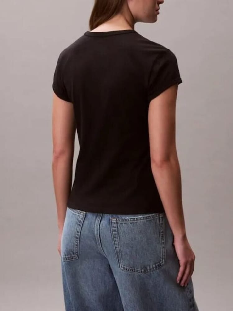 Calvin Klein tshirt nera donna maxi logo