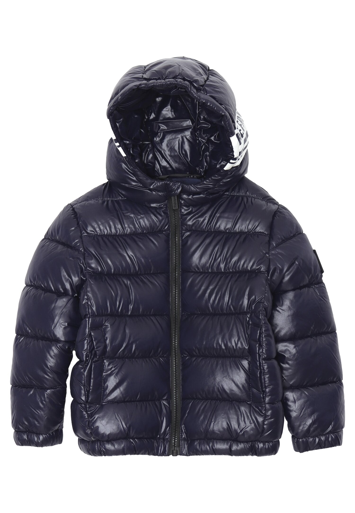 Refrigue Giubotto Blu Neonato In Nylon Con Cappuccio Da Passeggio AI25