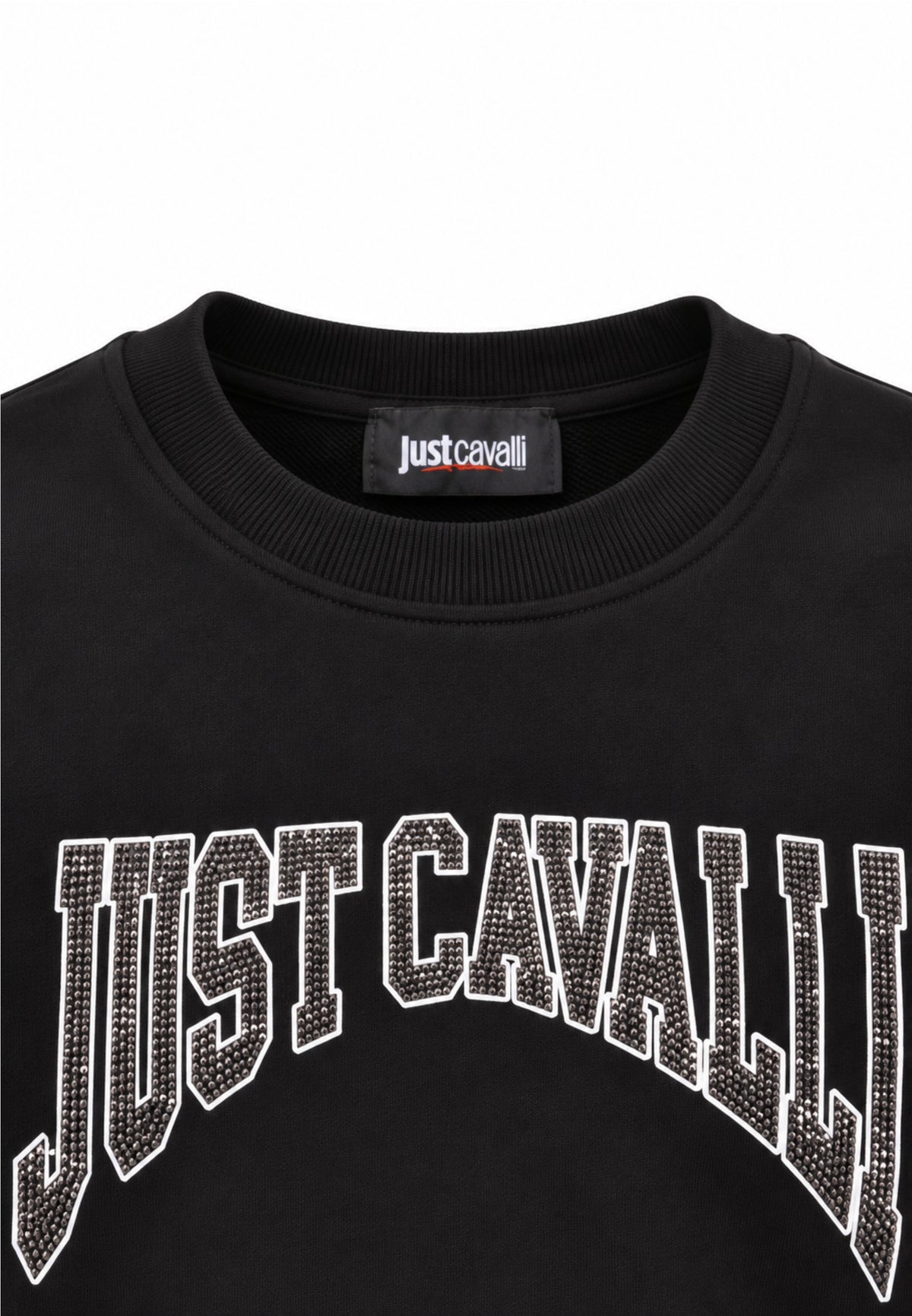 JUST CAVALLI FELPA NERA CON LOGO STILE COLLEGE Bambini e ragazzi JBA26157FE.NE_