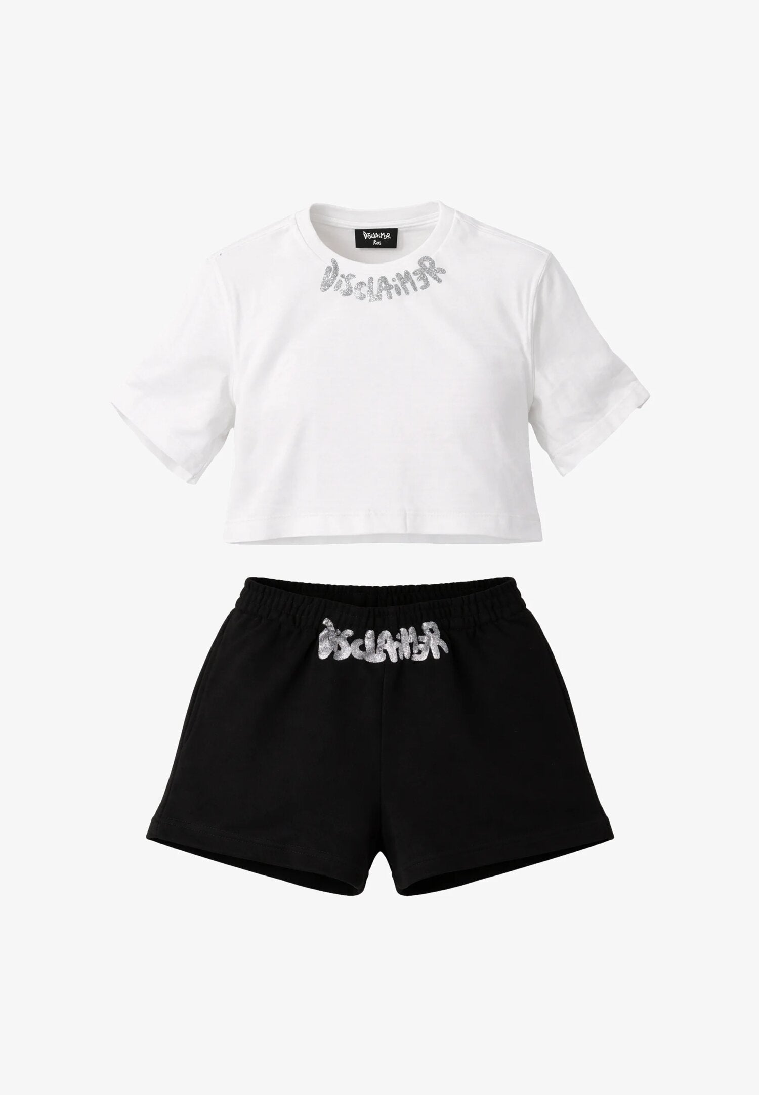 Disclaimer Completo Bianco Logo Glitter Bambina Modello Crop - 26EDK58952+58953_