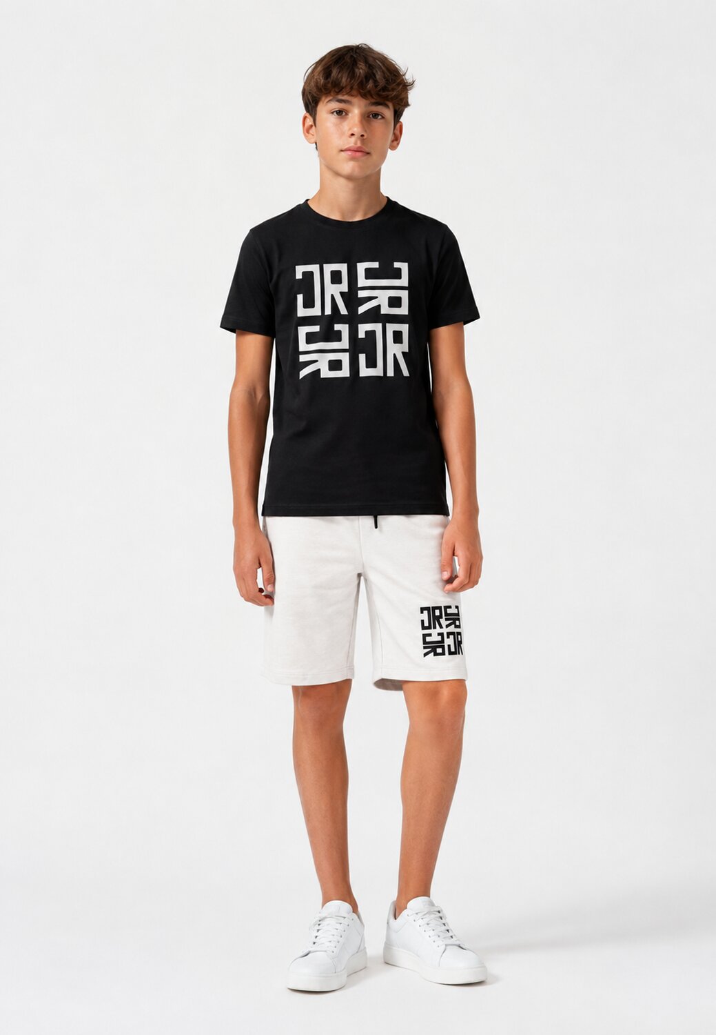 John Richmond Completo Nero Logo Jr Bambino Maniche Corte - RBP26007CJ_
