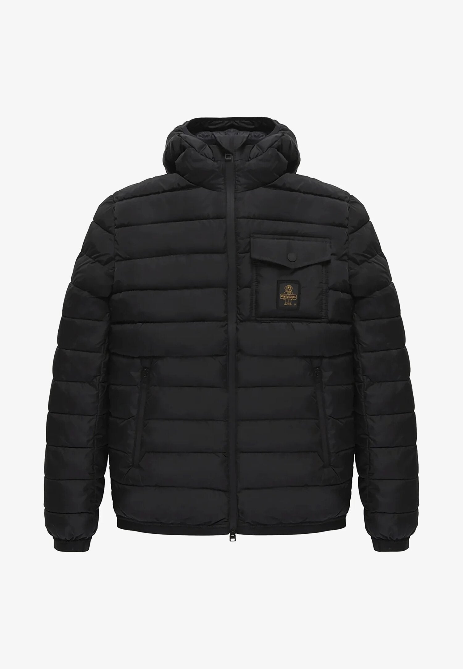 Refrigiwear Giiubotto Nero Uomo Bomber In Nylon Con Cappuccio Quotidiano AI25