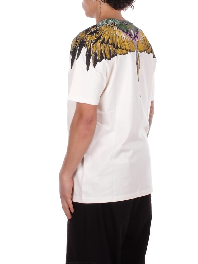 County Of Milan marcelo burlon t-shirt in jersey di cotone bianco con stampa ali Uomo