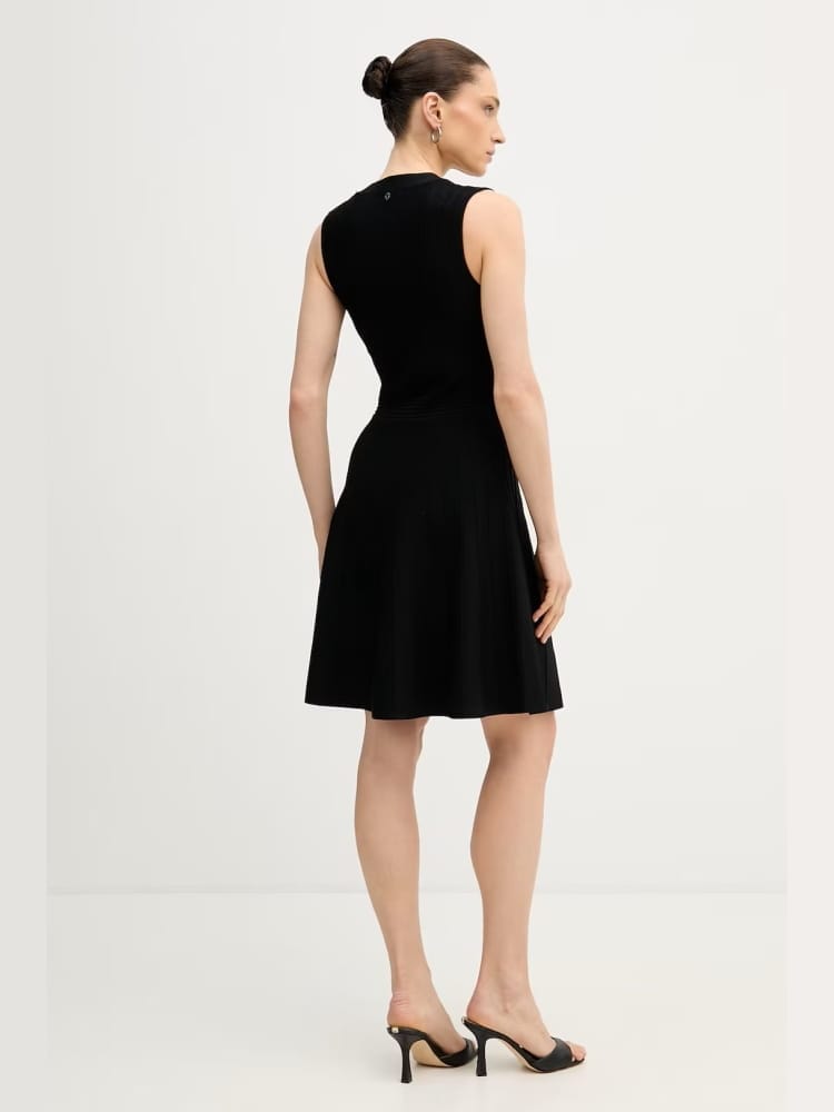 Guess abito nero donna bottoni con logo