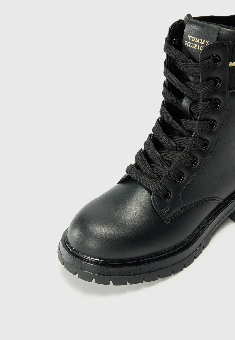 Tommy Hilfiger anfibi bambina neri autunno-inverno con calza elastica - NERO | CammarataMode