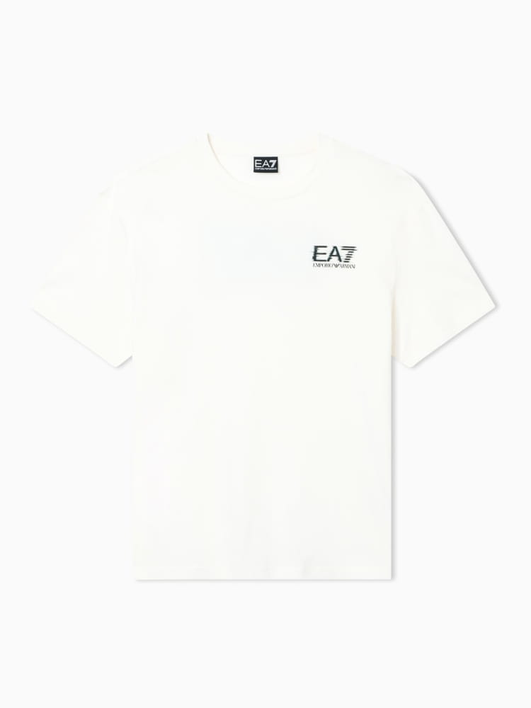 Emporio Armani t-shirt in jersey di cotone visibility bianco con stampa logo