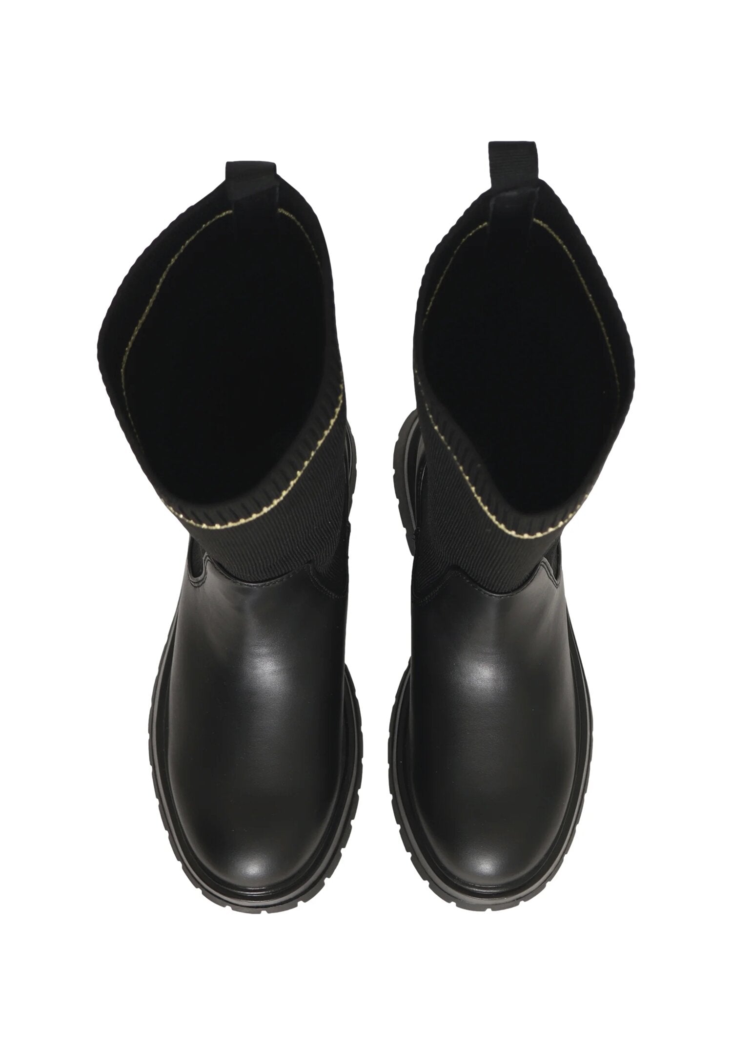 Tommy Hilfiger stivali alti bambina neri inverno maglia gambale