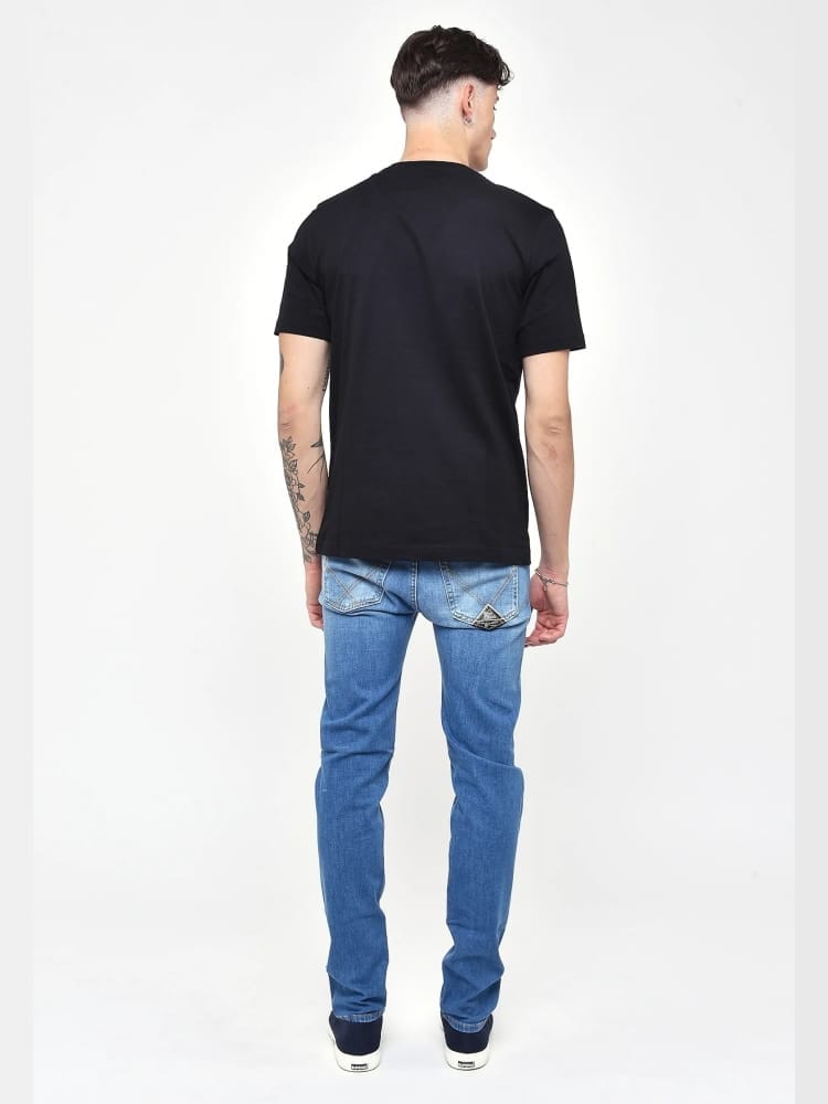 Refrigiwear tshirt nera uomo logo lettering