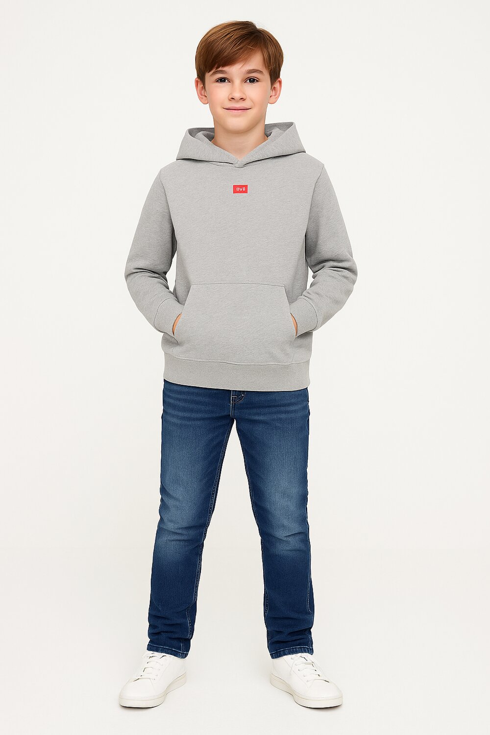 Diesel felpa bambino ragazzo grigia con cappuccio cotone 8-16 anni