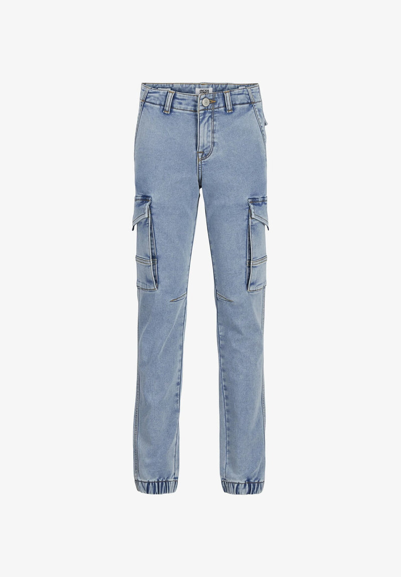 Jack &amp; Jones - Light Denim Baggy Cargo Jeans for Boys and Girls - LIGHT DENIM | CammarataMode