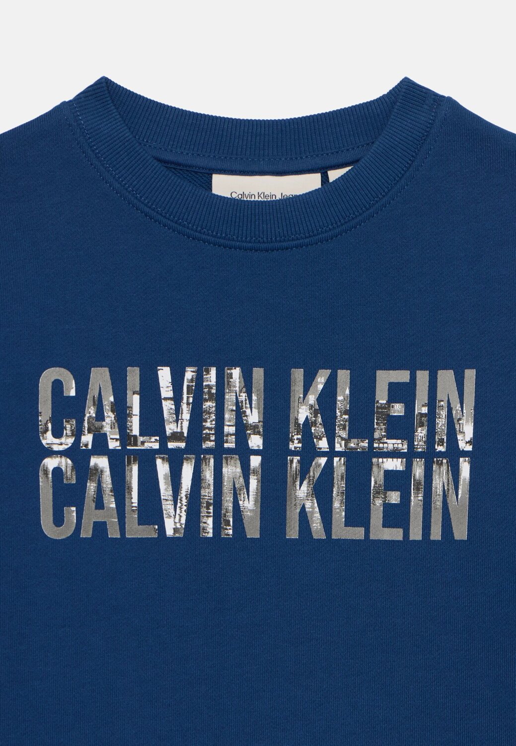 Calvin Klein Felpa Blu Bambino In Cotone Girocollo Quotidiano AI25