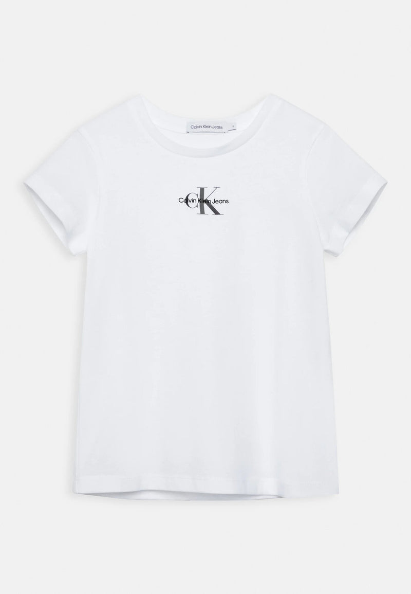 Tshirt bianca Calvin Klein bambina slim fit - BIANCO | CammarataMode