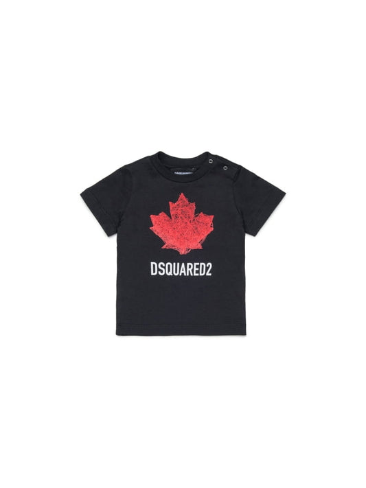 Dsquared t-shirt infant in cotone bianco con logo Bambino