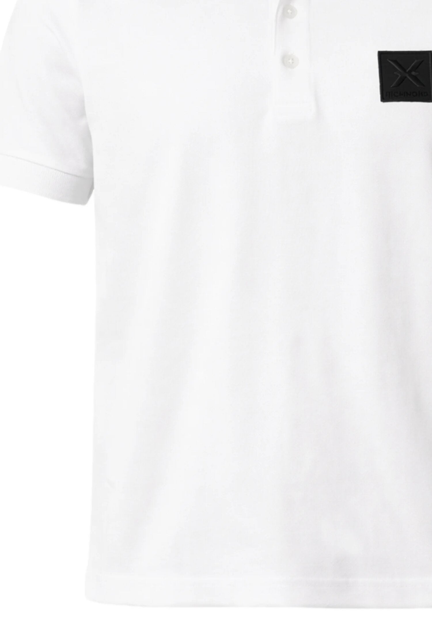 John Richmond Polo Bianca Logo Quadrato Uomo Maniche Corte - UMP26036PO_