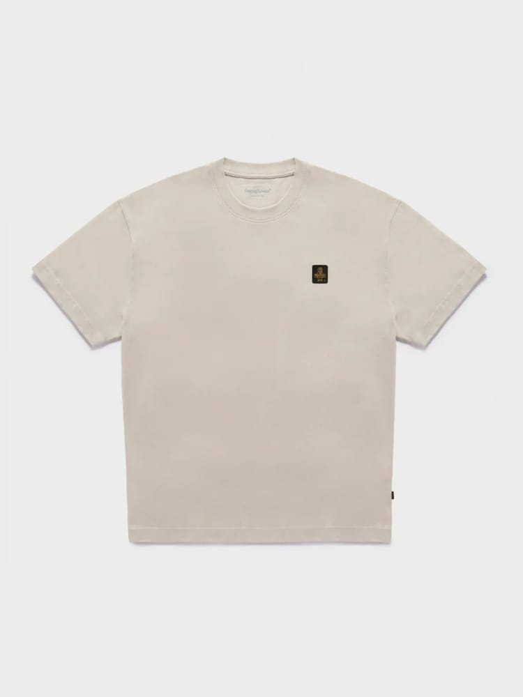 Refrigiwear tshirt beige uomo mini logo