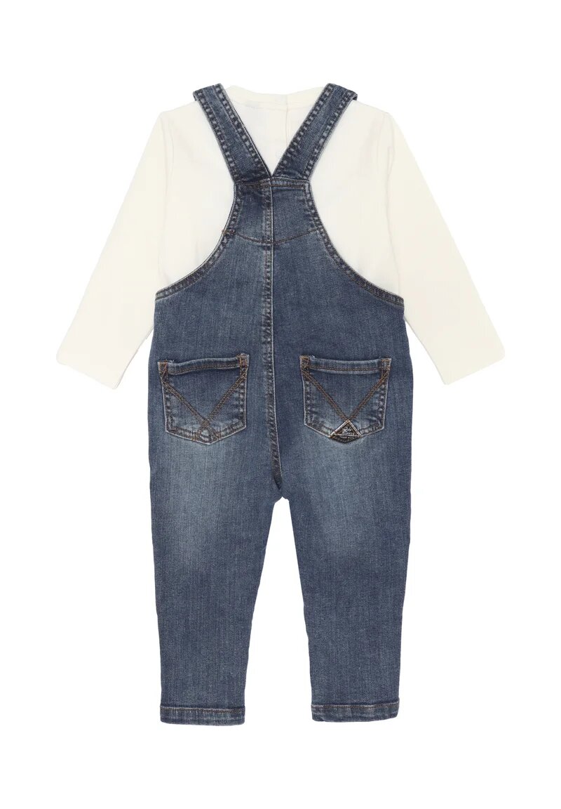 Roy Rogers Set Bambino – Salopette in Denim con T-shirt Off White
