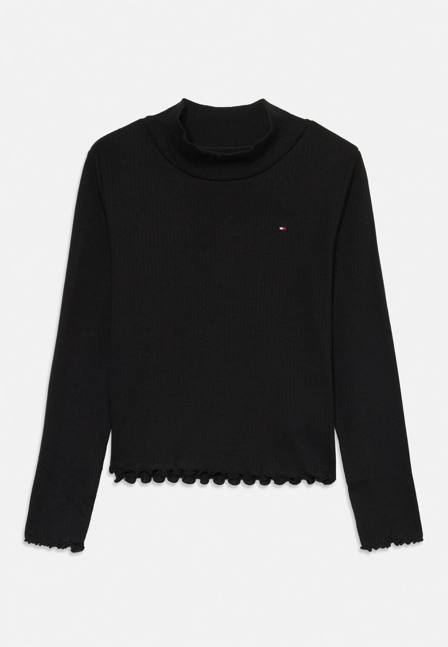 Tommy Hilfiger Maglia Nera Bambina In Jersey Maniche Lunghe | Passeggio AI25 | CammarataMode