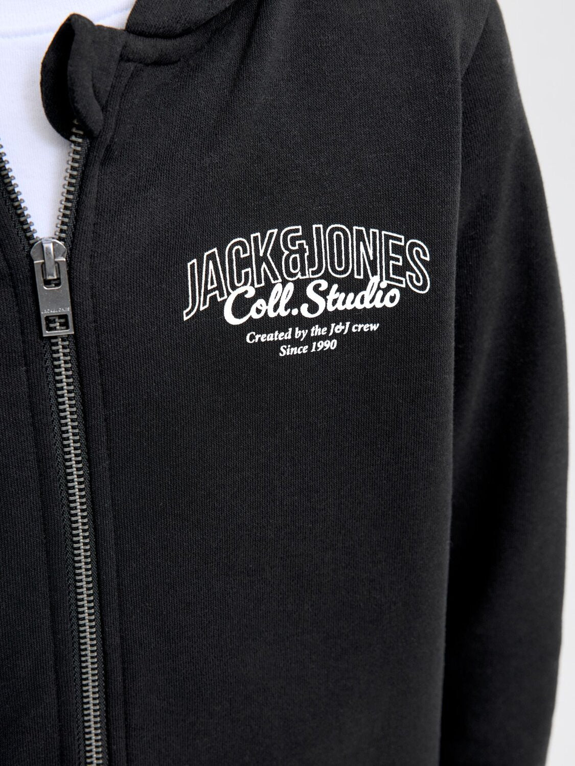 Jack & Jones Junior Felpa Blu Bambino Zip In Cotone Con Cappuccio Sportivo