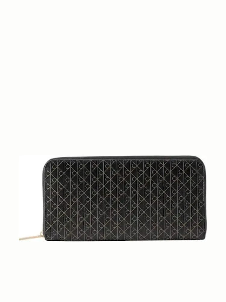 Calvin Klein portafoglio nero donna logo all over | Misure: 19 x 10 x 2 cm