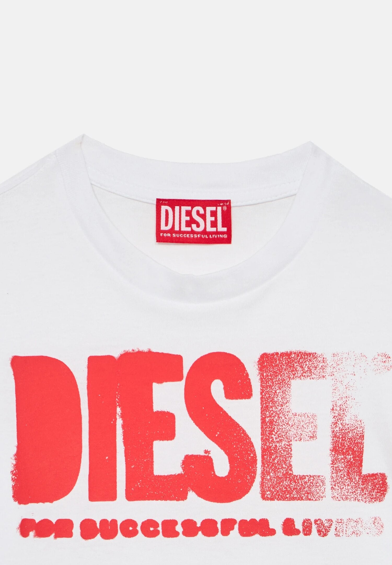 Diesel TShirt Bianca Bambino In Jersey Maniche Corte Scuola PE26