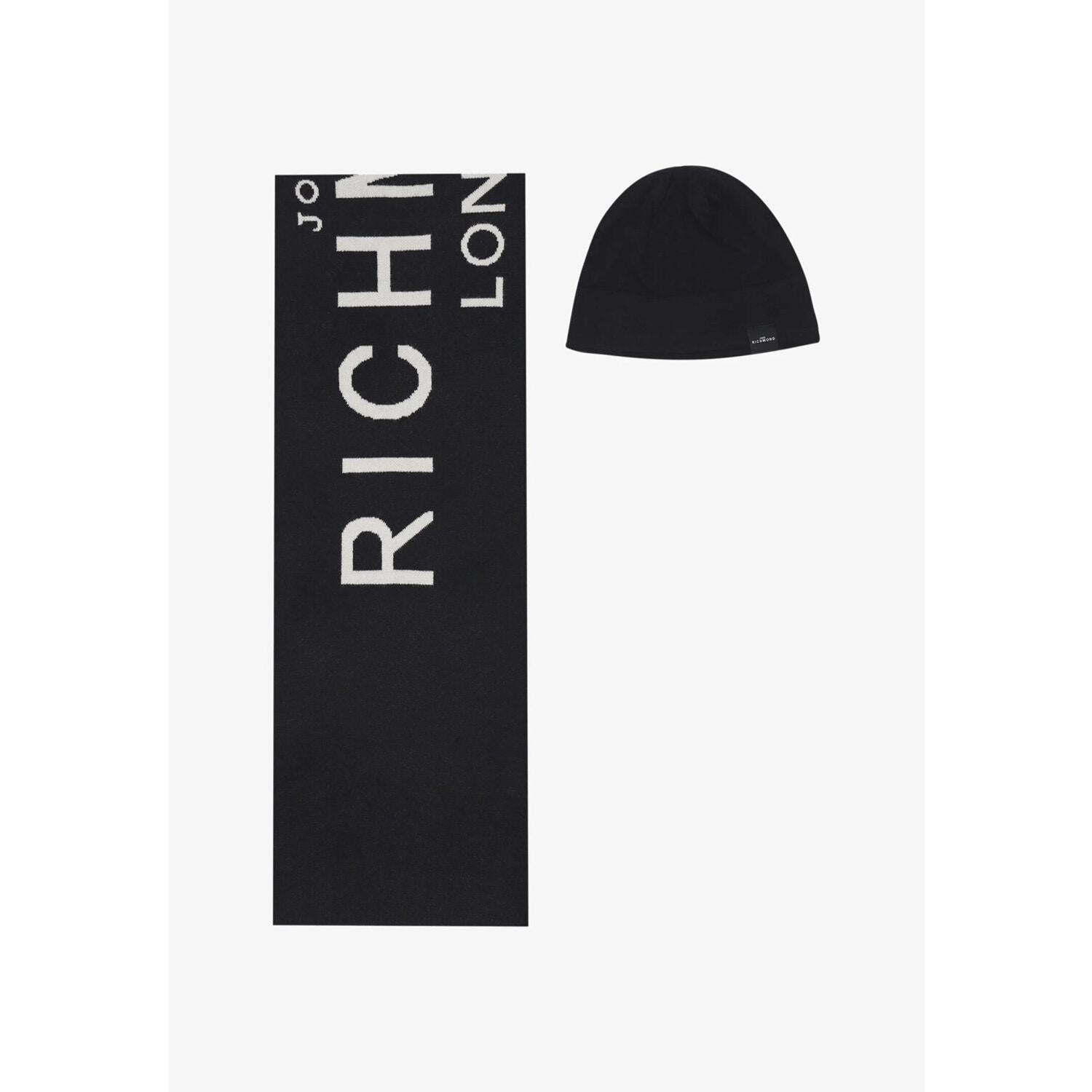John Richmond Set Cappello e Sciarpa Bambino – Nero con Logo