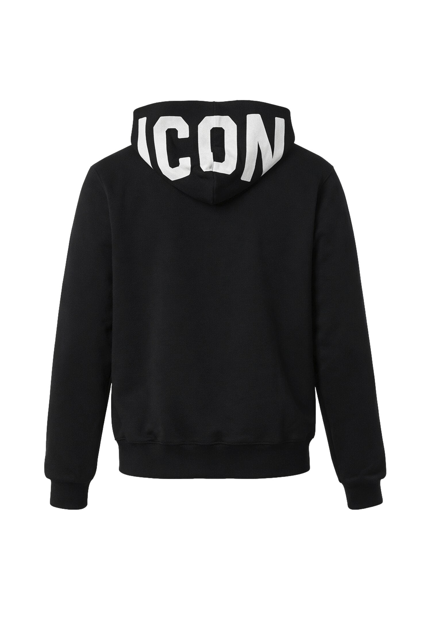 Icon Felpa Nera Cappuccio e Zip Logo Laterale Bambino IBSW001077_