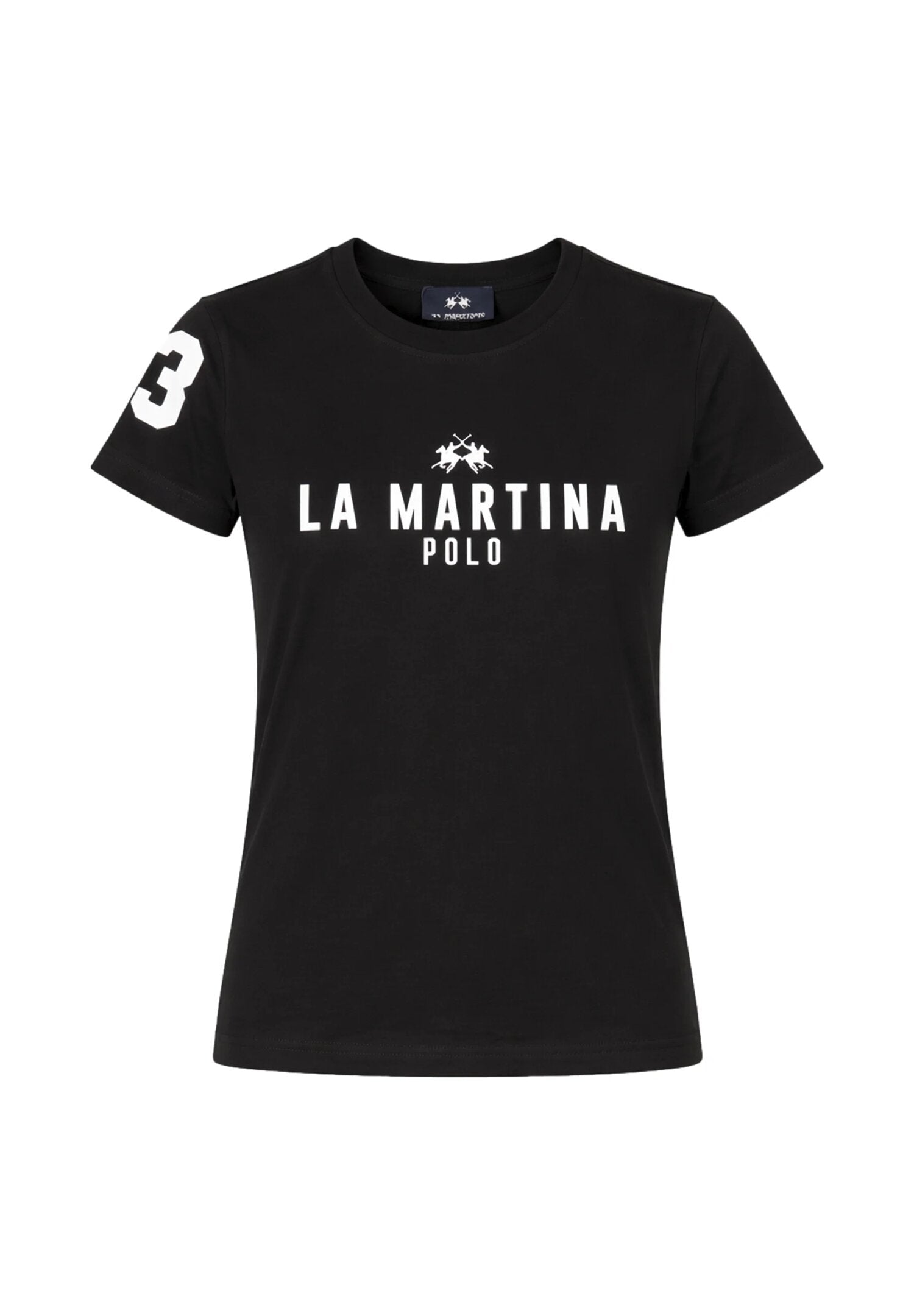 La Martina Completo Nero Con Logo Centrale Bianco Bambino MAB0036_