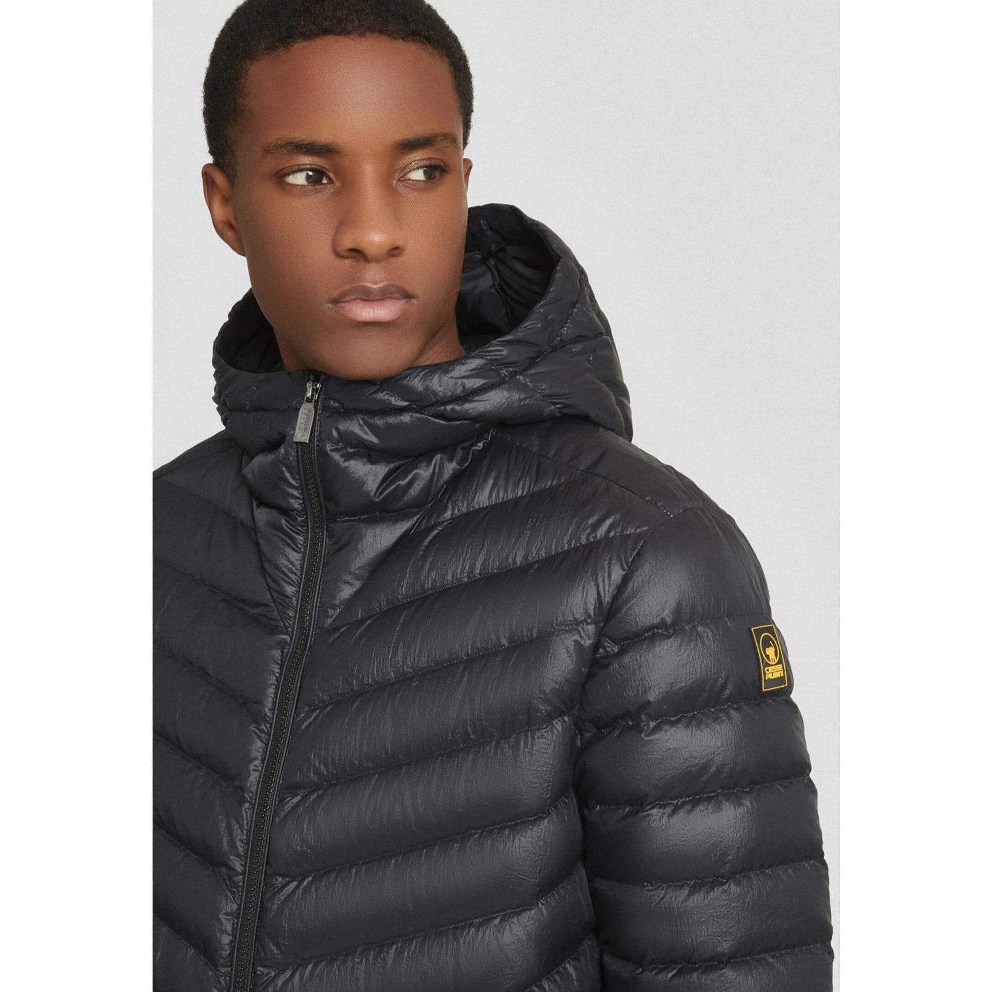 Ciesse Piumini Giubbotto Nero Uomo In Nylon Con Cappuccio Invernale AI25