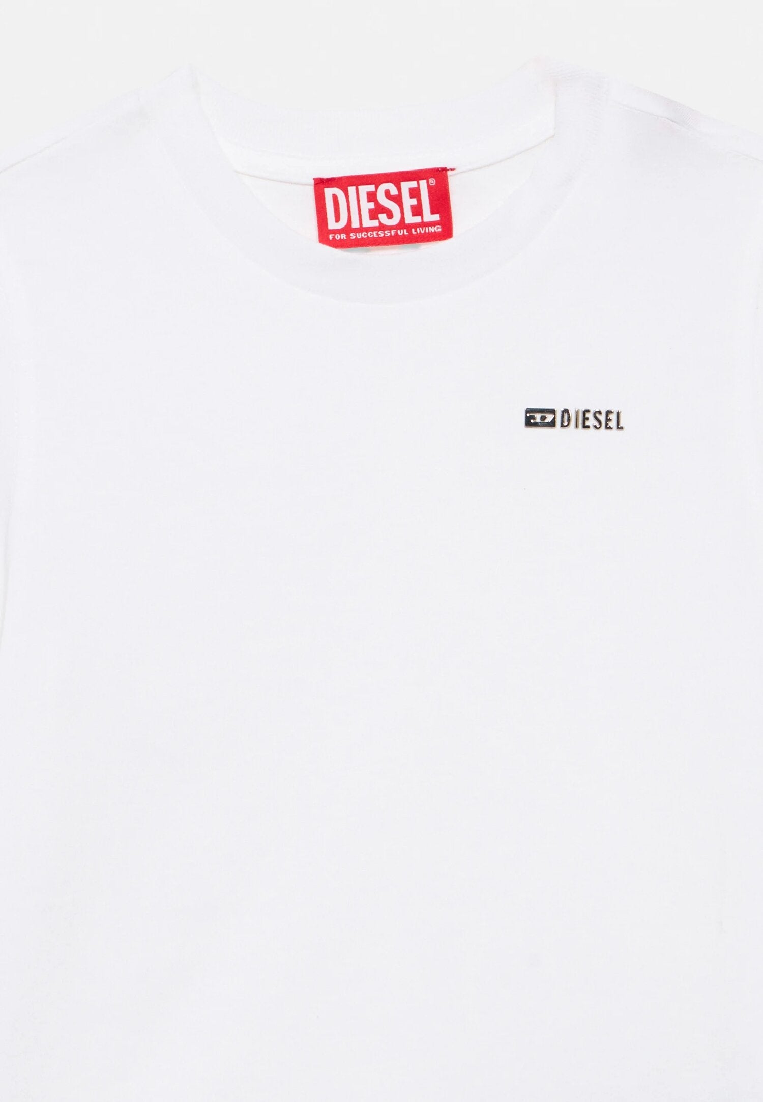 Diesel Tshirt Bianca Con Logo Metallizzato Bambino TADJUSTMET