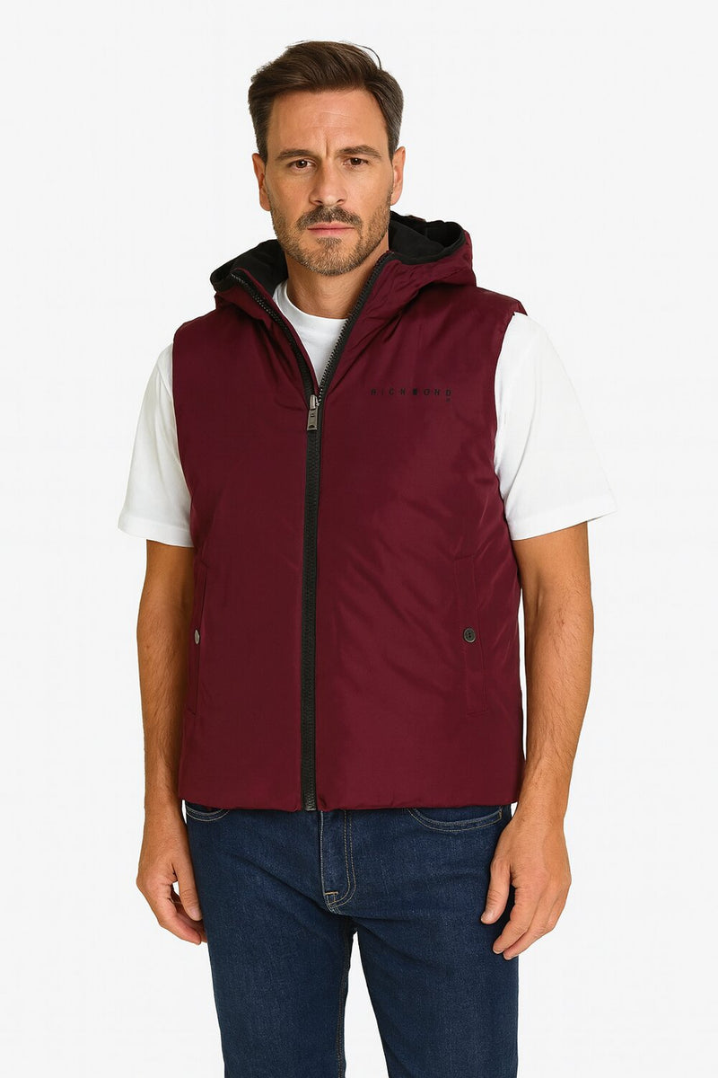JOHN RICHMOND – Smanicato da Uomo con Cappuccio – Berry | Nero - BORDÒ | CammarataMode