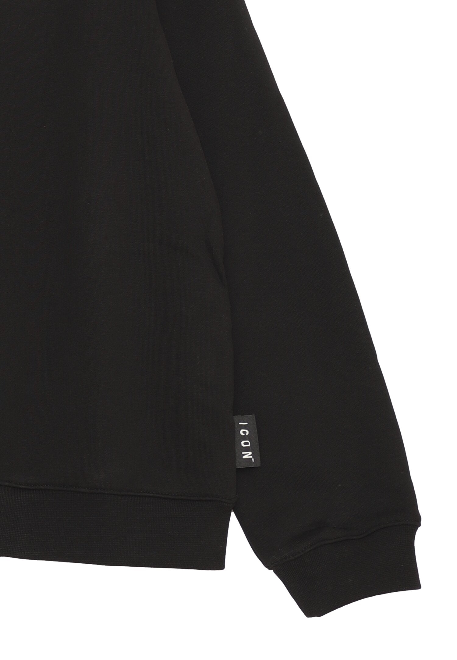 Icon Felpa Nera Bambino In Cotone Girocollo Passeggio AI25