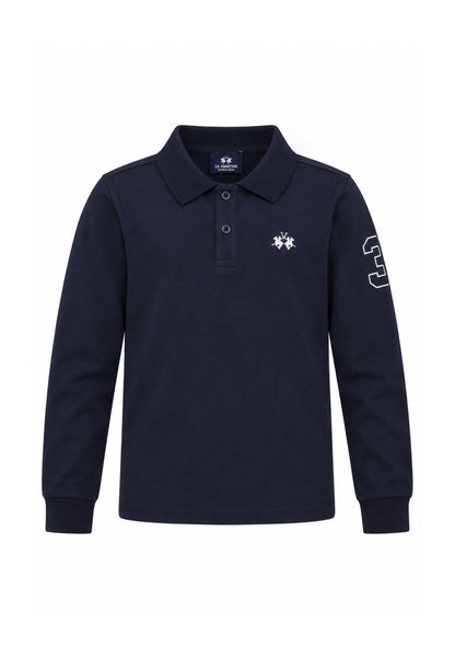 LA MARTINA polo blu ricamo logo piccolo Bambini e ragazzi mab0357.blu_