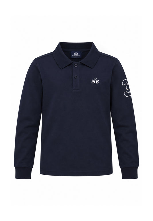 LA MARTINA polo blu ricamo logo piccolo Bambini e ragazzi mab0357.blu_