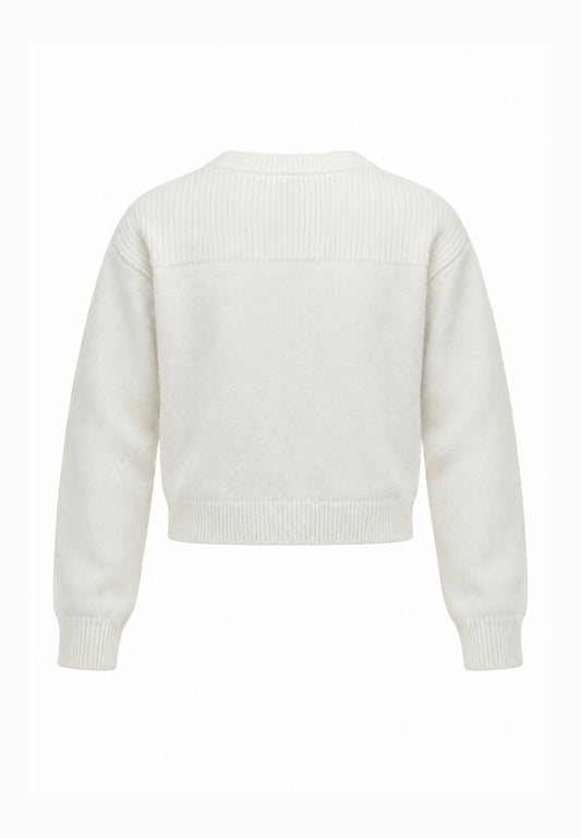 Kocca Junior magliONE PANNA SLIM FIT CON INSERTO A COSTINE Bambina e Ragazza zuan.panna_