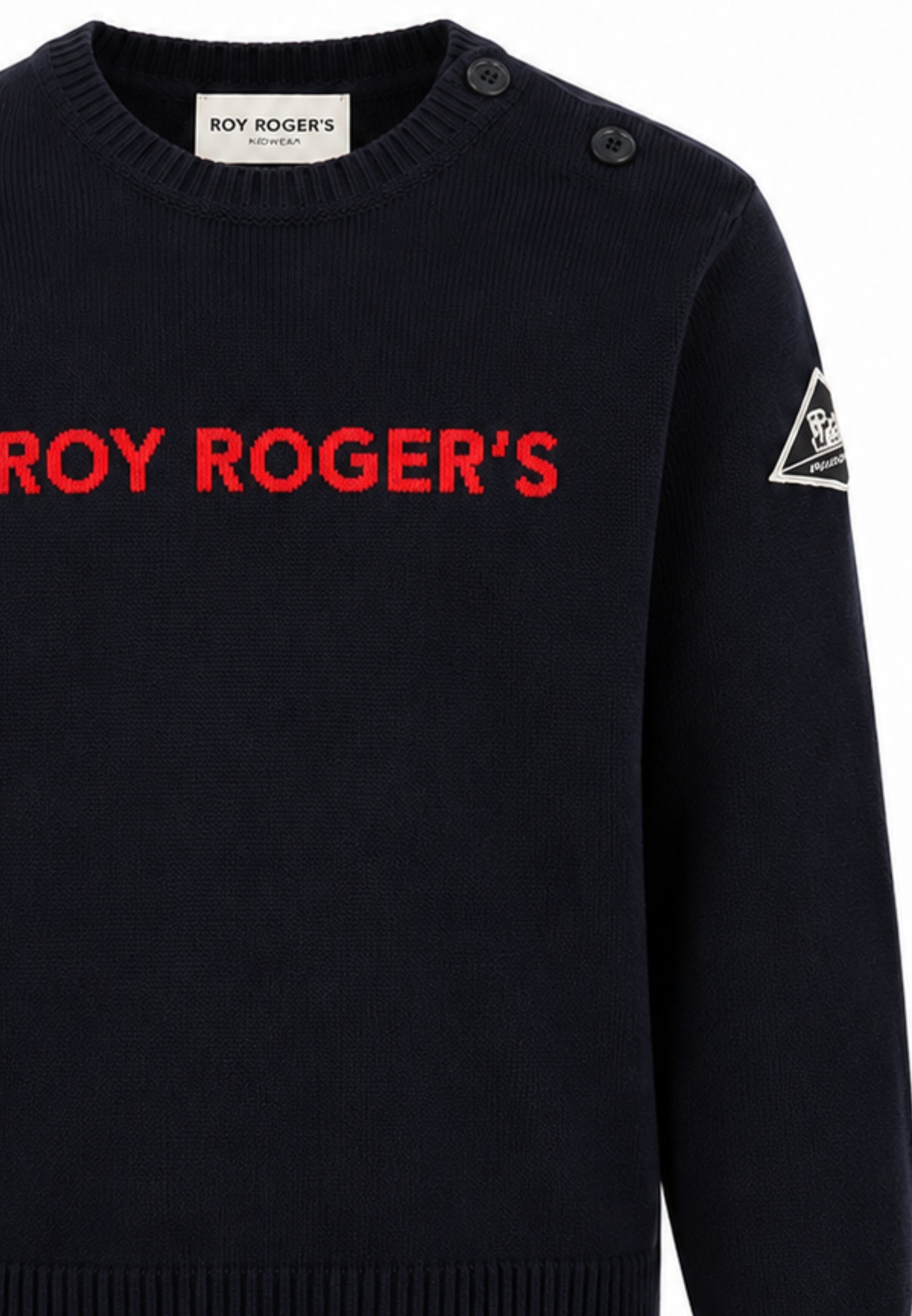 Roy Roger's maglia BLU CON LOGO CENTRALE RICAAMTO Bambini e ragazzi rh116/00.blu_
