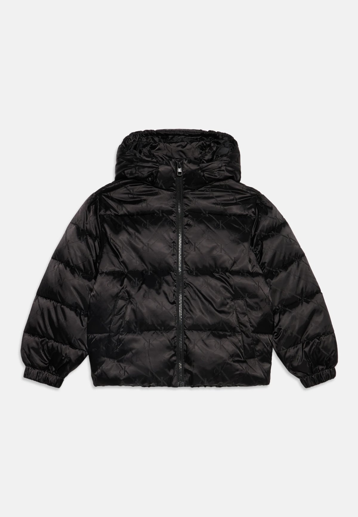 CALVIN KLEIN GIUBBOTTO NERO LOGATO CAPPUCCIO REMOVIBILE Bambine e ragazze LVCKFJM10G0GK.NE_