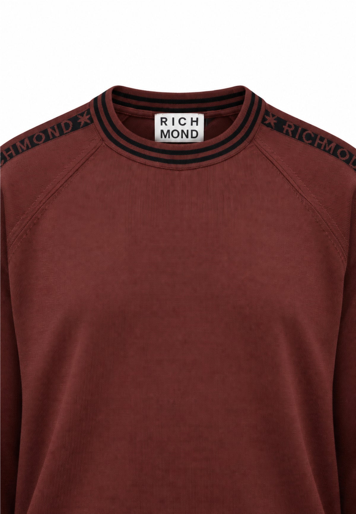 John Richmond MAGLIONE MARRONE CON BANDE LOGATE A CONTRASTO Uomo UMA26041MA.MARRO_