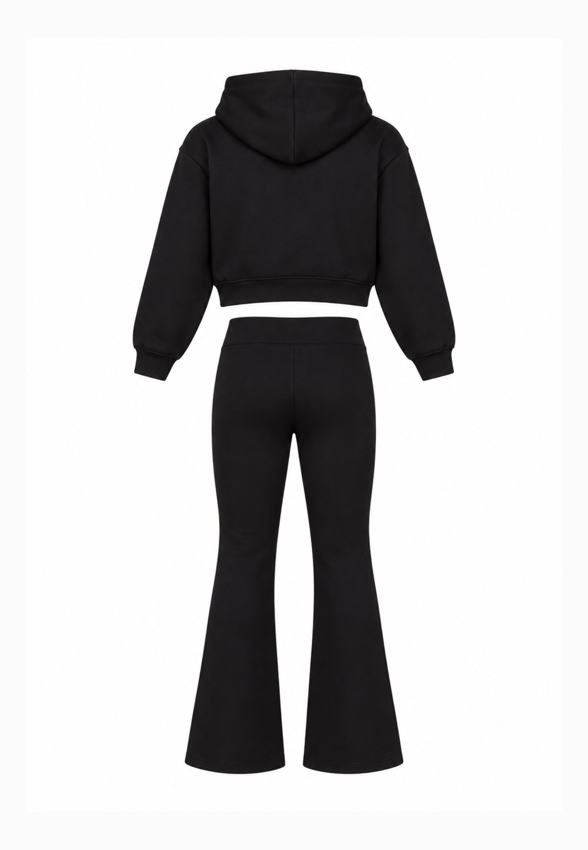 Disclaimer completo NERO con felp CROP CON CAPPUCCIO E LEGGINGS Bambine e ragazze 26IDK59206.NE_