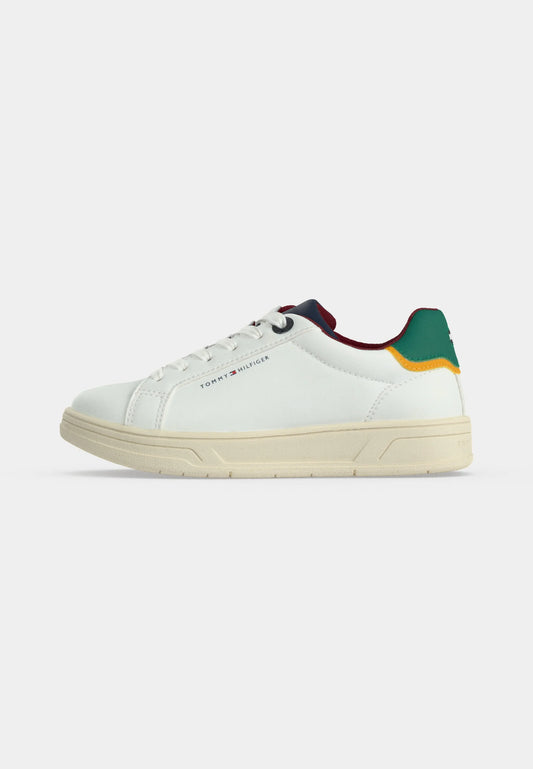 TOMMY HILFIGER sneaker  BIANCA CON LACCI e dettagli multicolor Bambini e ragazzi B-T3X9-35243-1355X256.BIA_