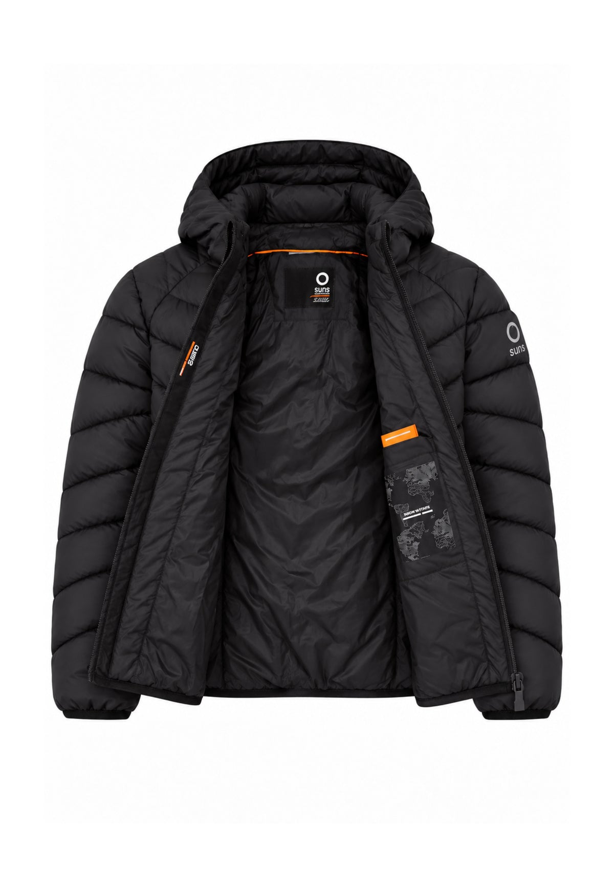 SUNS GIACCA A VENTO nera con cappuccio Bambini e ragazzi GBS7301U.NE_