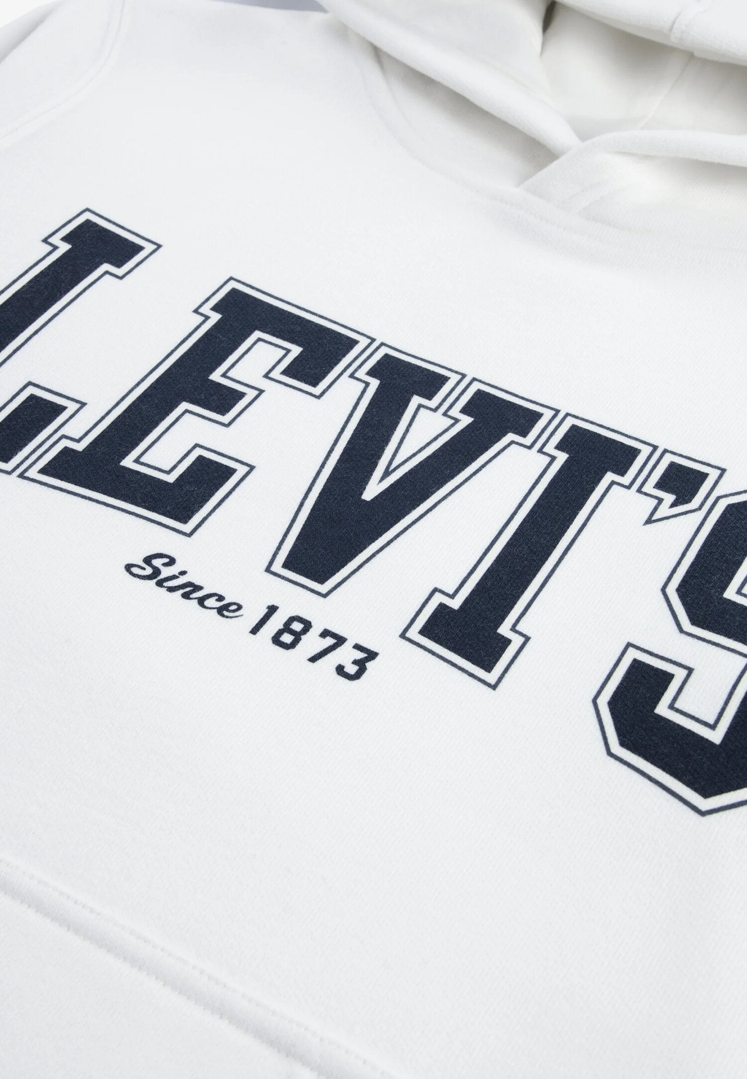 Levi's Felpa Bianca Bambino College In Cotone Con Cappuccio Scuola AI25