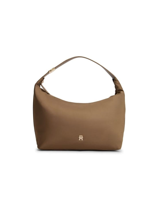 Tommy Hilfiger borsa beige scuro donna logo sul davanti | Misure: 33 x 25 x 15 cm