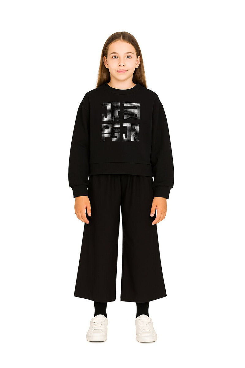 John Richmond felpa bambina nera 10-16 anni cotone stampa glitter - NERO | CammarataMode