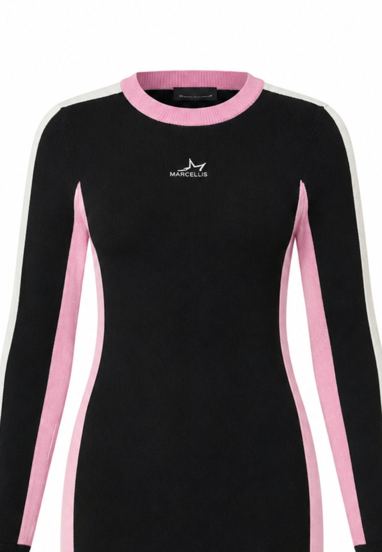 MARC ELLIS ABITO NERO SLIM CON DETTAGLI BIANCHI E ROSA E LOGO RICAMATO CENTRALE Bambine e ragazze JMJDR03554.NE_