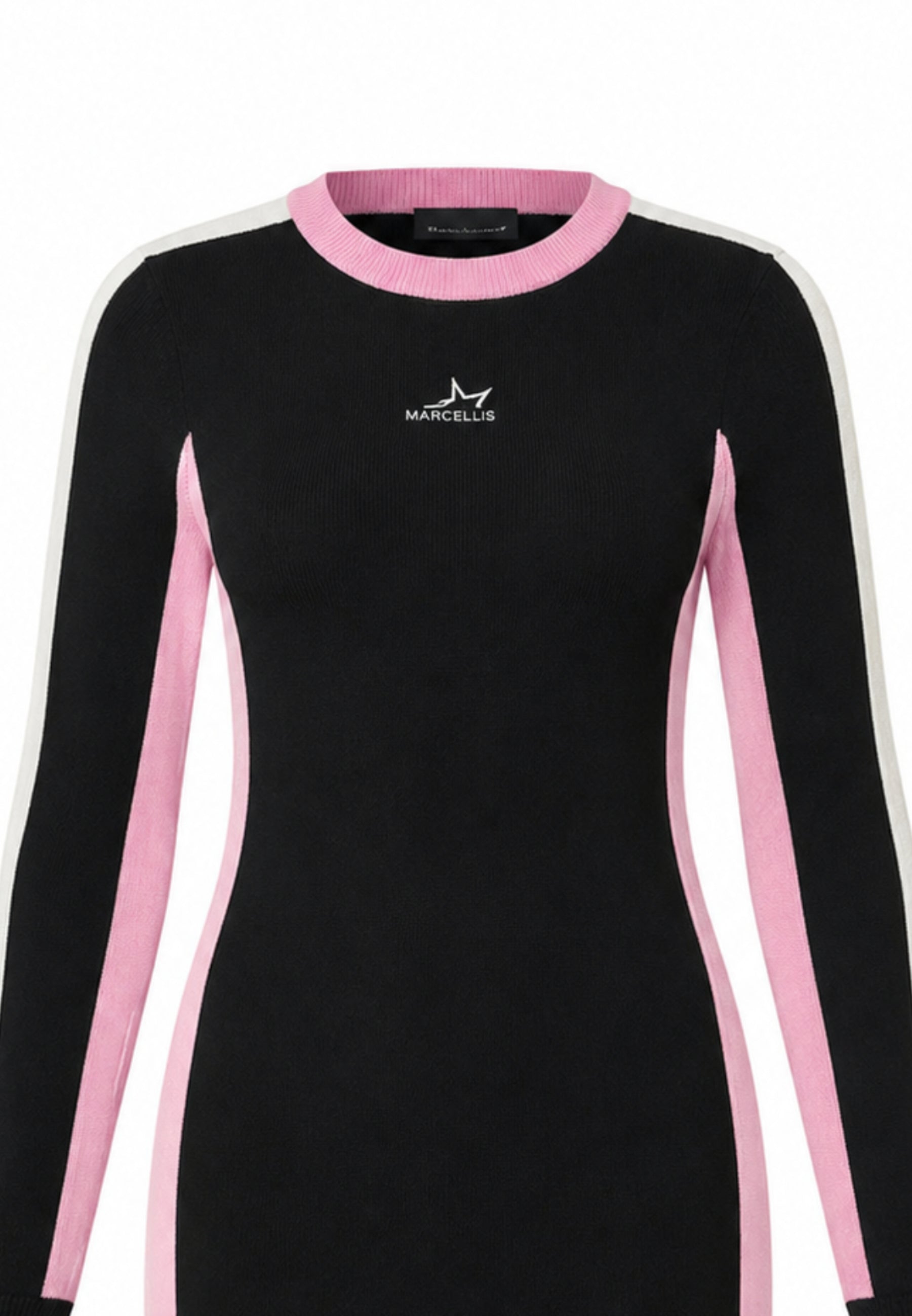 MARC ELLIS ABITO NERO SLIM CON DETTAGLI BIANCHI E ROSA E LOGO RICAMATO CENTRALE Bambine e ragazze JMJDR03554.NE_