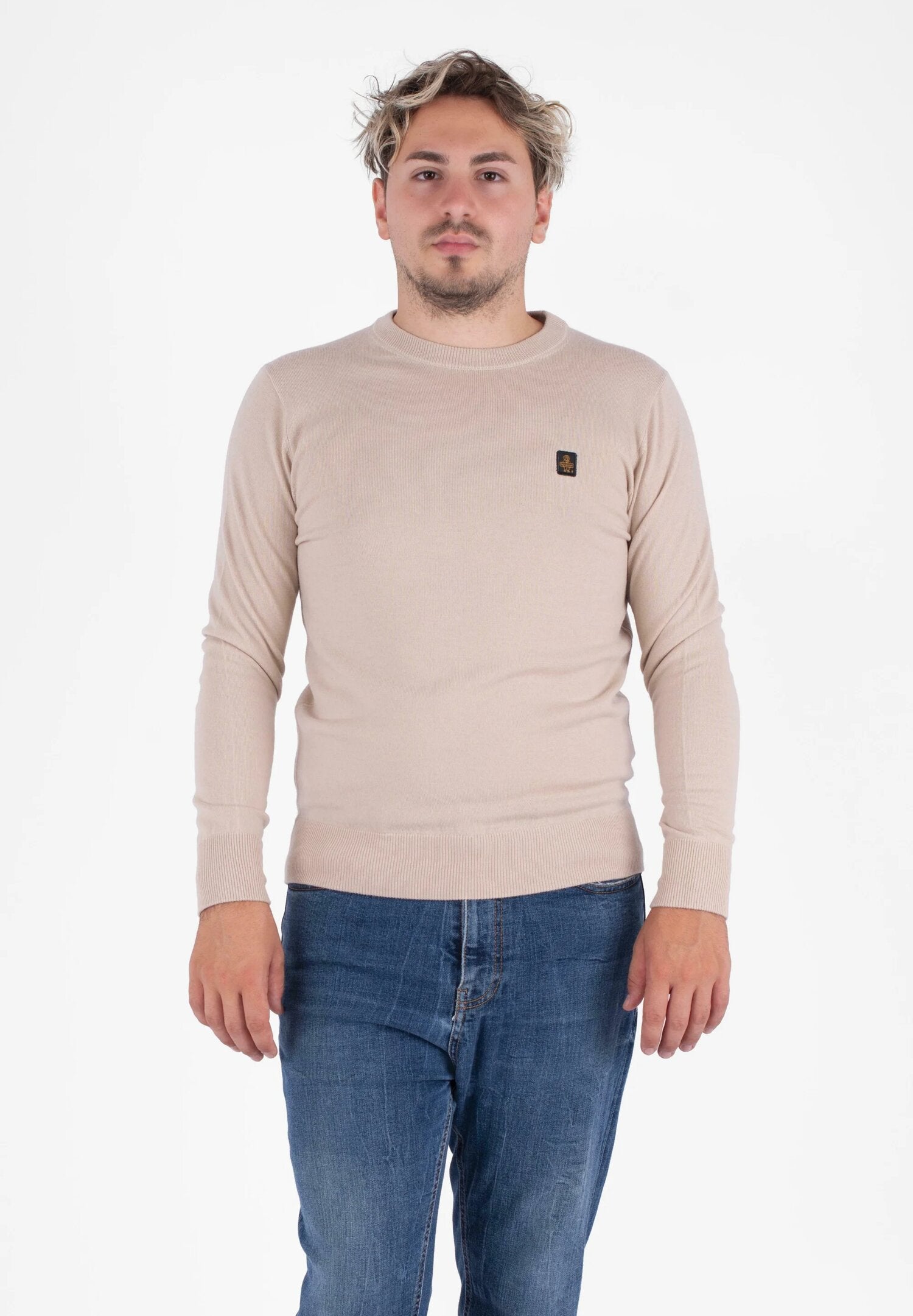 Maglione Uomo Refrigiwear Scollo Tondo In Lana Stile Casual Autunno/inverno