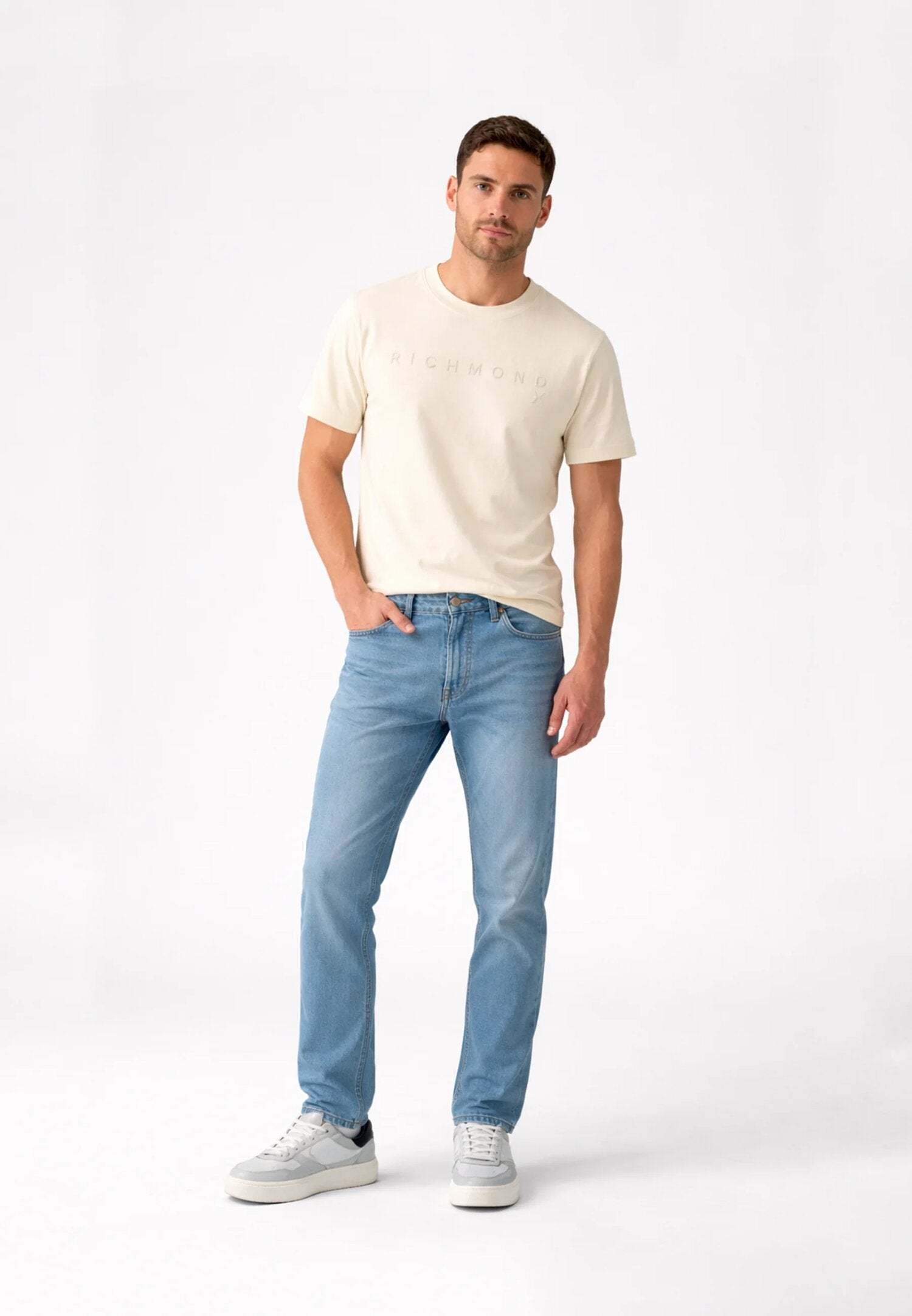 John Richmond t Shirt Uomo Sabbia Maniche Corte UMP26018TS_