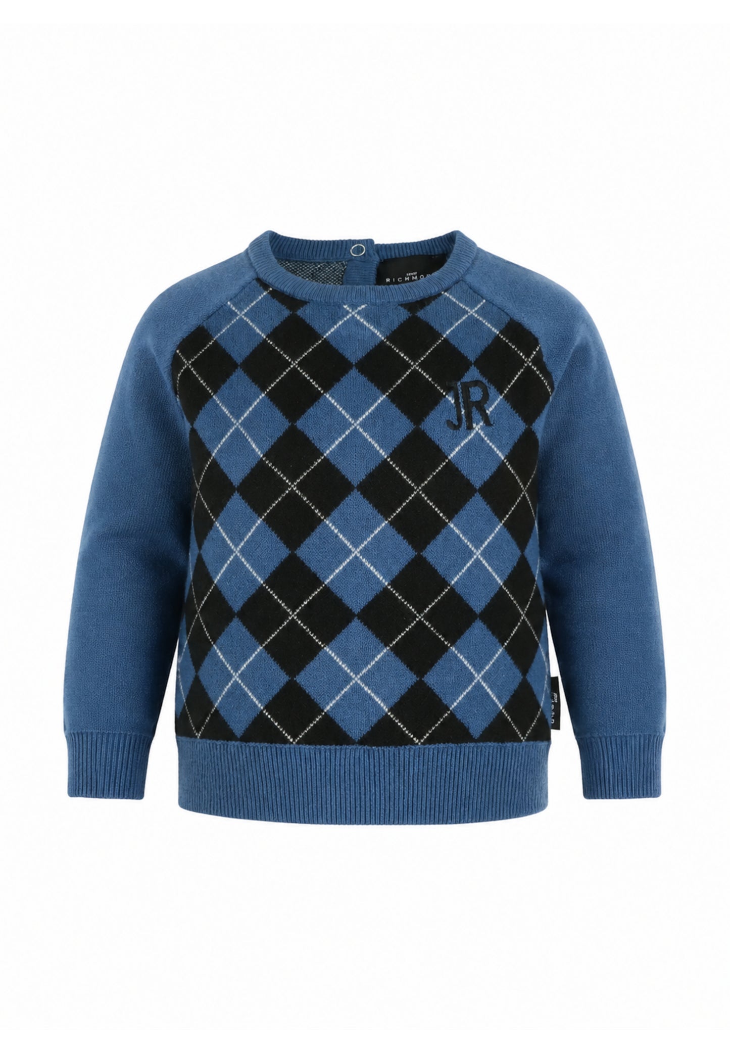 John Richmond MagliONE ROYAL A QUADRI CON LOGO JR RICAMATO Bambini e ragazzi ria26120ma.royal_